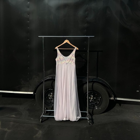 VINTAGE 1960-1970 ST. MICHAEL FLOARL EMBROIDERED WHITE SLIP DRESS NIGHTGOWN - Picture 4 of 4